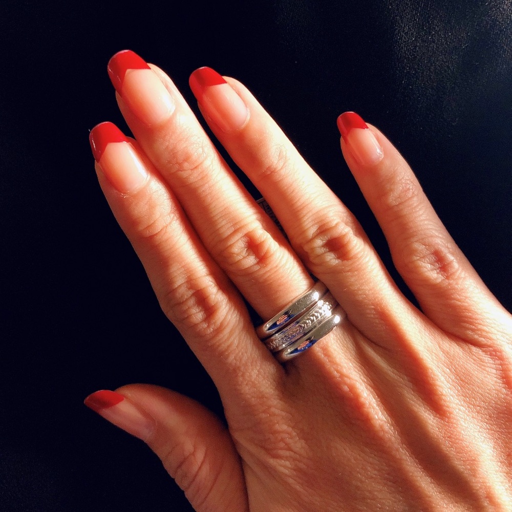 Sterling Silver Rings - 3 piece set  / Size 8